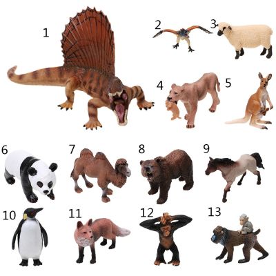 【Finevips】Realistic Lioness With Cub Wild Animal Model Action Figure Kids Toy Gift