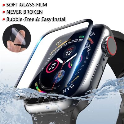 Soft Tempered Glass For Apple Watch S8 7 41mm 45mm Screen Protector For iWatch Series 6 SE 5 4 3 2 38mm 40mm 42mm 44mm Not Glass Network Access Points