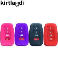 ✈▬♗ Silicone Key Case Cover Holder Shell Jacket Keychain for Toyota Highlander Camry Rav4 Corolla Avalon Prius Hybrid 4 Button Cover