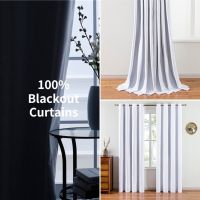 Topfinel Langsir Modern Solid White 100 Blackout Curtain For Living Room Wateproof Outdoor Curtain Ring Bedroom Langsir tingkap Murah Noise reduction Window Curtain Rod Home Decoration Ready Stock