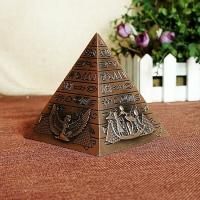 B2 Egyptian Metal Pharaoh Khufu Pyramids Figurine Pyramid Building Statue Miniatures Home Office Desktop Decor Gift Souvenir