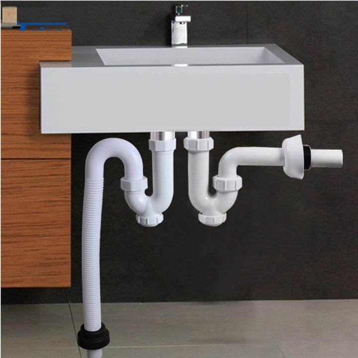 Talea Basin White Drainpipe bathroom sink waste kit Plastic