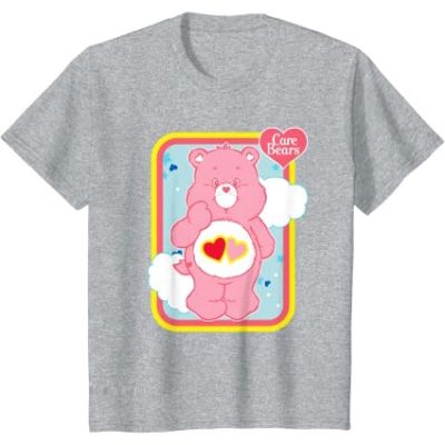 New Cotton Round Neck T-Shirt Printed Care Bears Love-a-Lot For Children Frozen S-4XL