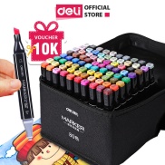 Bút màu marker chuyên nghiệp Deli -kèm túi vải - 30 40 60 80 Màu - 70806