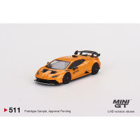 MINI GT 1:64 Huracan STO Arancio Borealis Diecast Diorama Car Model Collection Miniature Carros 511ในสต็อก