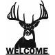 【Ready Stock】Welcome Whitetail Deer Buck Metal Wall Art Sign for Home Cabin DecorIron Art Deco Home Decor Pretty Artwork Iron crafts Home Decor