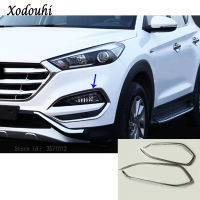 For Hyundai Tucson 2015 2016 2017 2018 car body front fog light lamp detector frame stick styling ABS Chrome cover trim parts