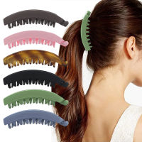 【CW】Frosted Hair Clips Solid Color Banana Clip Headwear Womens Hair Accessories Fashion tail Crab Barrettes