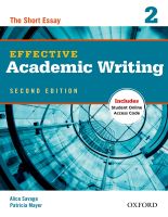 หนังสือ Effective Academic Writing 2nd ED 2 : Students Book +Online Practice (P)