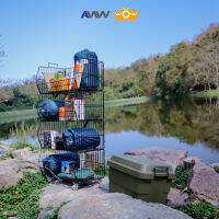 ชั้นวางของ แค้มป์ปิ้ง ที่เก็บของสนาม Wire Basket Storage อุปกรณ์แค้มป์