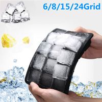 4/6/8/15 Grid Big Ice Tray Mold Giant Jumbo Large Food Grade Silicone Ice Cube Square Tray Mold DIY Ice Maker Ice Cube Tray