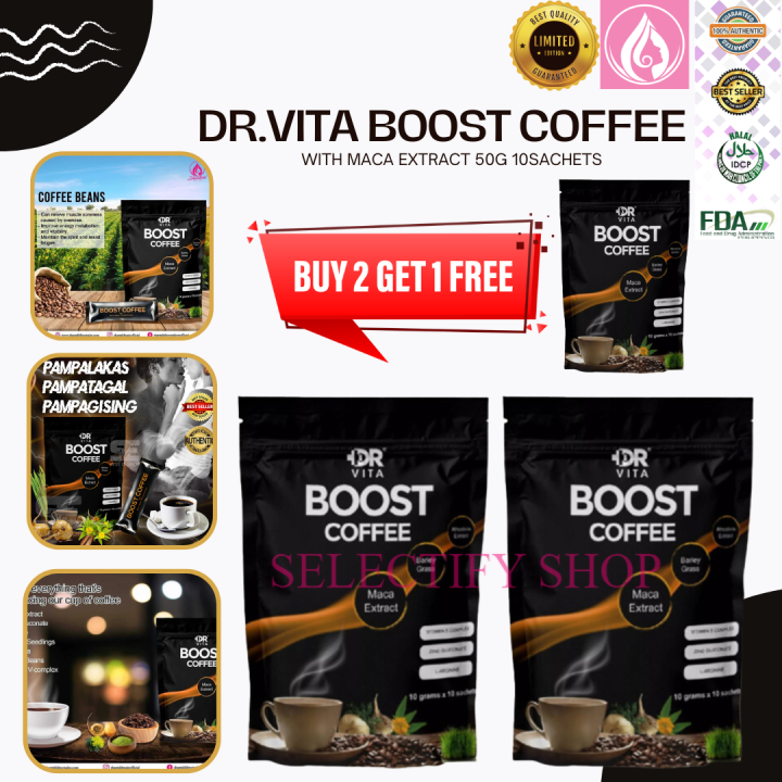 Dr Vita Boost Coffee Original With Maca Extract 10g X 10 Sachets Lazada Ph 7285