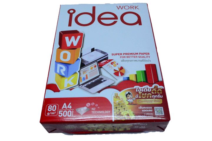 กระดาษถ่ายเอกสารidea-work-a4-80g-1ริม