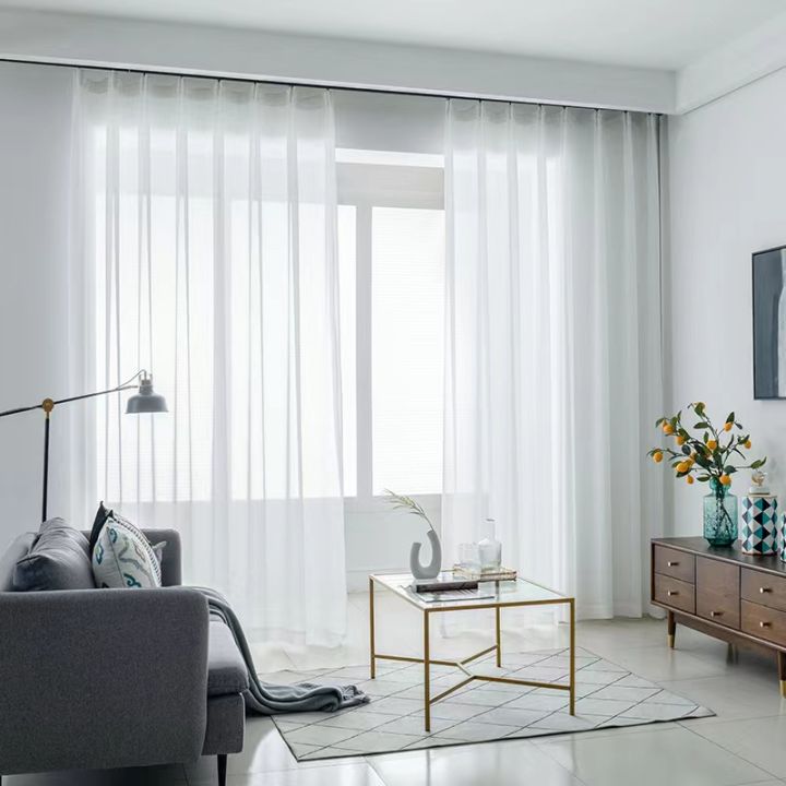 Langsir Putih Jarang for Sliding Door Sheer Tulle Voile Curtain for ...