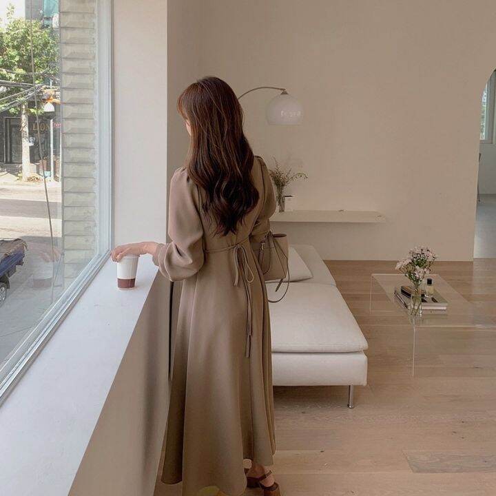 ชุดเดรสผู้หญิง-เดรส-ชุดเดรส-dress-เดรสผู้หญิง-ชุดเดรสสวยๆหรู-hs-5602-พร้อมส่ง-เดรสทำงาน-เดรสเรียบหรู-เดรสยาว-เดรสสีพื้น-ชุดราตรี-ชุดยาว-dress-เดรส-ชุดทำงาน-เดรสสีน้ำตาล
