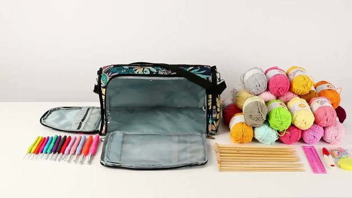 Yarn Storage Bag Round Knitting Wool Yarn Bags Organizer Crochet Sewing  Needles Handbag Weave Tools Accessories Bowl Crafts Tote
