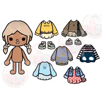 Toca Boca Printable Paper Doll Dress up Doll Customizable 