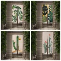 【YD】 Door Curtain Turtle Leaves Cactus Partition Curtains Entrance Half-Curtain Room