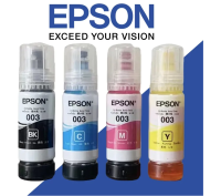 Epson 003 refill ink เอปสัน (หมึกเติมแท้ ไม่มีกล่อง) จำนวน 4 สี สีละ 1 ขวด รวมจำนวน 4 ขวด (สำหรับพริ้นเตอร์ Epson รุ่น L3110 , L3150 ) cat_inks