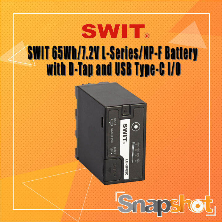 SWIT LBSF65C 65Wh/7.2V LSeries/NPF Battery with DTap and USB TypeC
