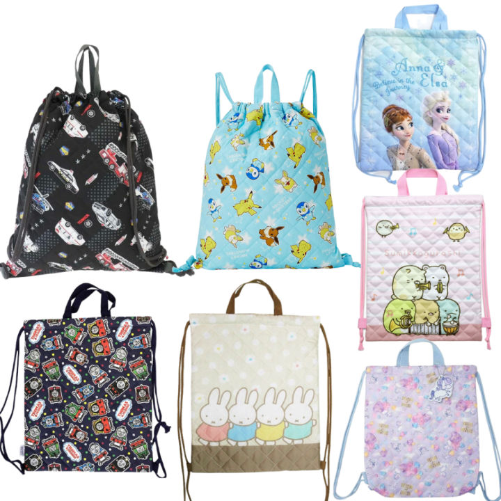 กระเป๋าผ้าหูรูด-กระเป๋าผ้า-quilted-bag-ถุงผ้า-unicorn-frozen-pokemon-tomica-thomas-กระเป๋าสะพาย