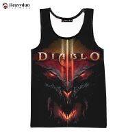 2023 Newest Diablo 3 Fashion Summer Men Tank Tops Sleeveless Spring Harajuku Personality 3D Printed Beach Tops Tees