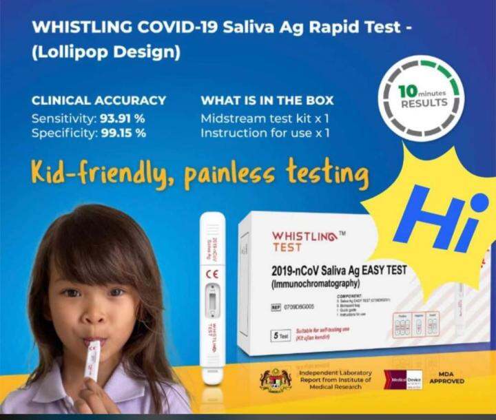 [EXP 24/11/2023] Whistling Test Kit Lollipop Design kids friendly Self