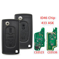 2Pcs รถ Remote Key สำหรับ Peugeot 307 308 2009 408 407 207 2007 SW Citroen C2 C3 CE0536 433ถาม PCF7961เปลี่ยน