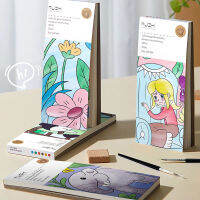 6สีสมุดระบายสีสีน้ำ20แผ่นชุดสีน้ำ Pigment &amp; แปรงทาสีเด็ก Diy Bookmark Art Supplies