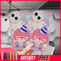 เคส VIVO Y15S Y22 Y22S Y35 Y15C Y91 Y10 Y30G Y01A Y21A Y02A Y53S Y51S Y50 Y30i Y91C Y21 Y16 Y91i Y33S Y93 Y95 Y15 Y11 Y31 Y02 Y51 Y51A Y12G Y1S Y20A ลายการ์ตูนน่ารักสดใสที่มีเคสขอบโค้งหยัก3D นิ่มลายตัวตลก