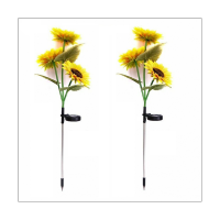 3 Head Sunflower Solar LED Outdoor Lights Waterproof Light Control Solar Powered