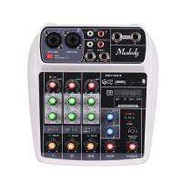 Muslady new AI-4 Compact Sound Card Digital Audio Mixer 4-Channel for Music Recording DJ Network US plug white