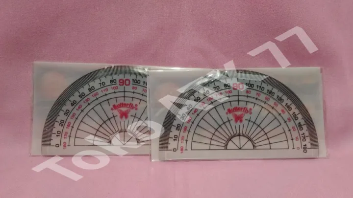 Penggaris Mistar Busur Ruler Butterfly Setengah Lingkaran 180 Derajat ...