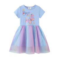 ZZOOI Jumping Meters New Arrival Princess Girls Party Dresses Summer Short Sleeve Cute Baby Clothes Birthday Tutu Frocks Dresses