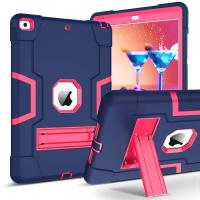 สำหรับ iPad 10th Gen 10.9นิ้ว2022 Case,Kickstand สามชั้น Heavy Duty กันกระแทก Hard PC Soft ซิลิโคนทนทานสำหรับ iPad Air 5 2022,iPad 7th 8th 9th 10.2,iPad Air 3 10.5,iPad 9.7 2018 2017,iPad Pro 11 /Air 4 /Mini 6