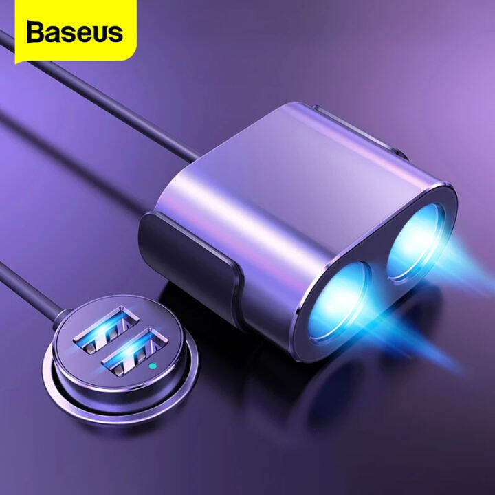 Baseus 100W Car Splitter 12V24V Dual USB Car Charger Socket Splitter