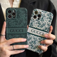Luxury Brand GG floret phone case for iphone 14 14Plus 14Pro 14ProMax 13 13pro 13promax 12 12pro 12promax cute green flowers beautiful protective case 11 11promax x xr xsmax elegant style Phone Case for iphone 7+ 8+ 7plus 8plus