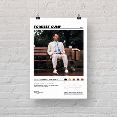 "โปสเตอร์ห้องนั่งเล่นภาพยนตร์ Forrest Gump คลาสสิกภาพวาดสีน้ำมันศิลปะสมัยใหม่นอร์ดิก0719-C1ภาพวาด Hiasan Dinding Rumah (1ชิ้น)