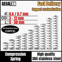10Pcs Wire Diameter 0.6mm 0.7mm 304 Stainless Steel Micro Small Compression Spring OD 3mm/4mm/5mm/6mm/7mm/8mm/9mm/10mm/11mm/12mm Nails Screws Fastener