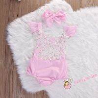 DRB-ทารกแรกเกิดเด็กทารก Rompers Lace ชุดบอดี้สูทดอกไม้ Outsuper เสื้อผ้า Sunsuit