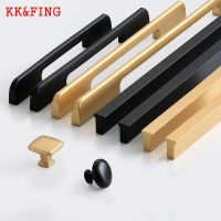 【LZ】℗☃✼  KK FING Modern Simple Black Gold Furniture Handles Aluminum Alloy Door Handle Kitchen Cabinet Drawer Knobs Furniture Hardware