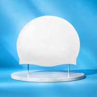 Adult Swimming Cap Without Head Solid Color Swimming Equipment Waterproof Sunscreen Ear Protection Silicone Swimming Cap