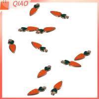 QIAO 100 pcs ทองสีทอง เครื่องประดับแครอทเคลือบ โลหะผสมอัลลอยด์ กว้าง5มม. การ์ตูนเรดาร์ชาร์ม ง่ายต่อการพกพา ยาว16มม. จี้เล็กๆเคลือบโลหะผสม งานฝีมือดีไอวาย