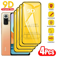 4ชิ้นกระจกเทมเปอร์9D สำหรับ Redmi Note 11 10 Pro 10C 12C 11S 10S 9T 9S 9A 9C 8T 8A Xiaomi ปกป้องหน้าจอสำหรับ12T 9T 10T 11T Pro