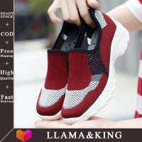 LLAMA&amp;KING 2023 koreansneakers สำหรับผู้หญิงฤดูร้อนระบายอากาศลื่นบนรองเท้ากีฬาลำลองรองเท้าวิ่งสำหรับผู้หญิงขนาดใหญ่ 35-42