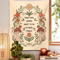 ▩✥ mushroom Floral Tapestry retro psychedelic botanical lace Wall Hanging Mandala Home Decor for Bedroom Living Room College Dorm