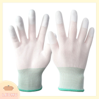 ? LECHU? ถุงมือป้องกันไฟฟ้าสถิตย์ ESD Electronic working gloves PU นิ้ว PC antiskid for Garden