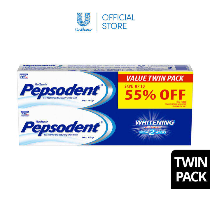 Pepsodent Toothpaste Whitening 190g Twin Pack Lazada PH
