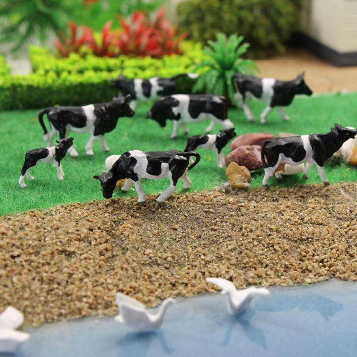 32Pcs HO Scale Painted Farm Animals Cows 8 Different Poses Model Railway 187 Scale Model