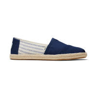 TOMS รองเท้าลำลองผู้หญิง สลิปออน รุ่น Alpargata Rope Navy University Stripes Organic Cotton (B) รองเท้าลิขสิทธิ์แท้